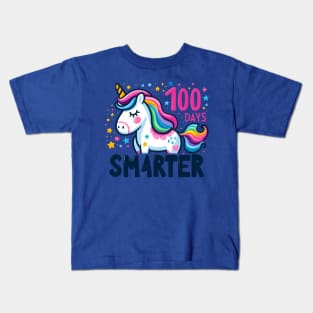 100 days smarter, kids adorable unicorn Kids T-Shirt